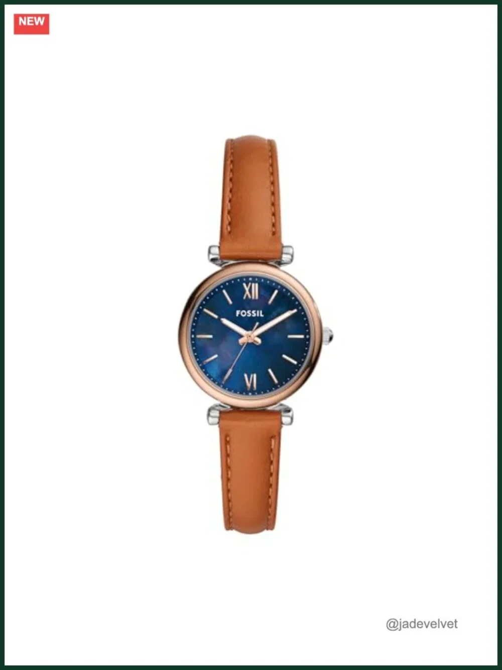Fossil Carlie Mini Watch Set with Brown Leather Strap and Bracelet